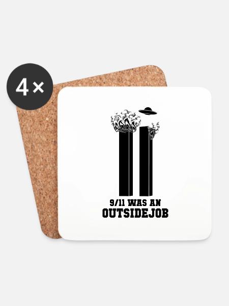 9/11 was an outsidejob - Untersetzer (4er-Set) - Weiß