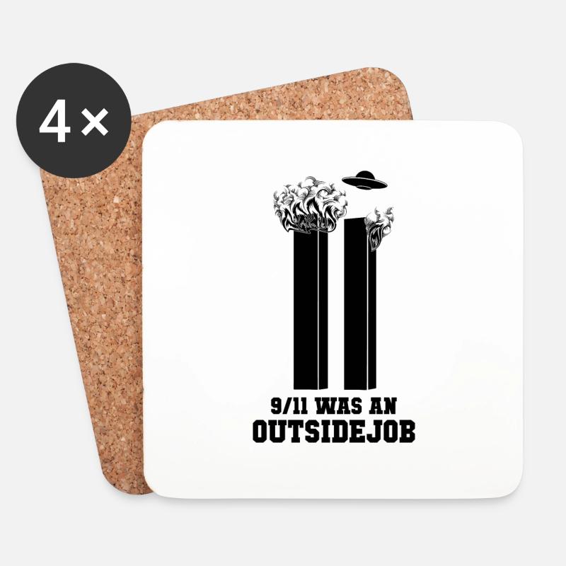 9/11 was an outsidejob - Untersetzer (4er-Set) - Weiß