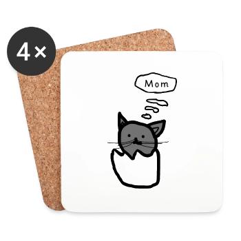 Cat - Coasters (set of 4) - white - Front