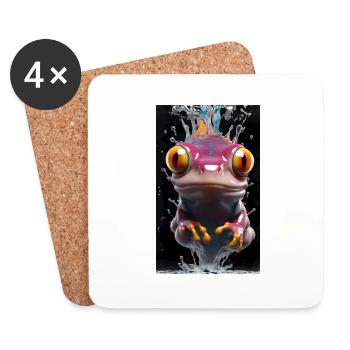Salamandre #1 - Dessous de verre (lot de 4) - blanc - Devant