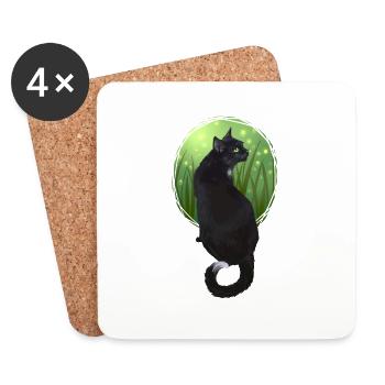 Ravenpaw Ravenpaw Black Cat Beautiful Warriors - Coasters (set of 4) - white - Front