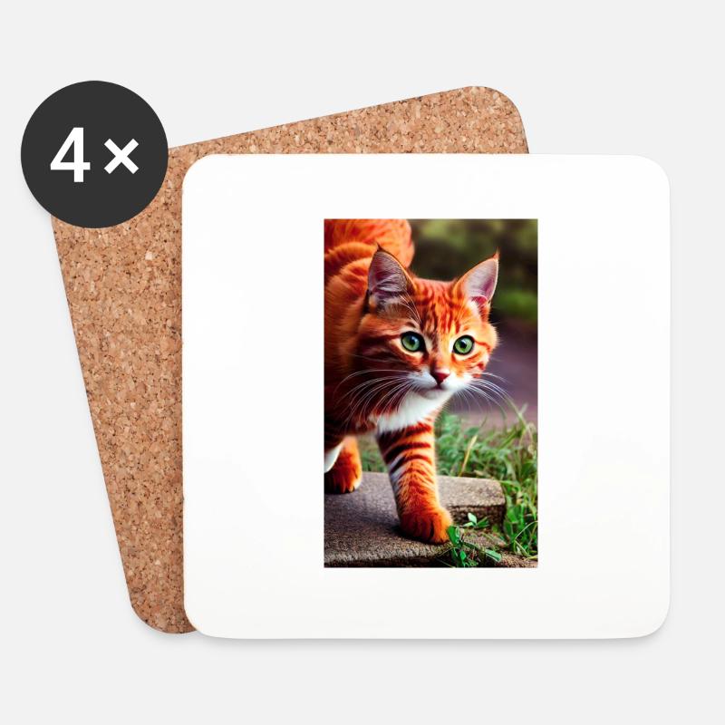 Kitty - Coasters (set of 4) - white