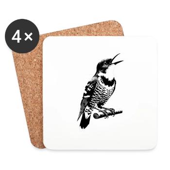 Cuckoo Black Forest | Freiburg Street Art - Coasters (set of 4) - white - Front