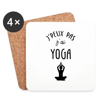 J'peux pas J'ai Yoga - Dessous de verre (lot de 4) - blanc - Devant
