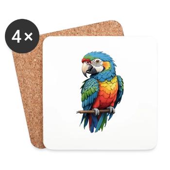 Mode Ara colorée : Exotique Chic - Dessous de verre (lot de 4) - blanc - Devant