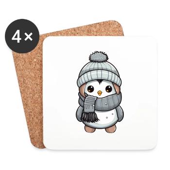Penguin Winter Animal Cute Comic - Coasters (set of 4) - white - Front
