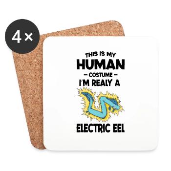 This is My Human Costume I'm Really A Eel electric - Dessous de verre (lot de 4) - blanc - Devant