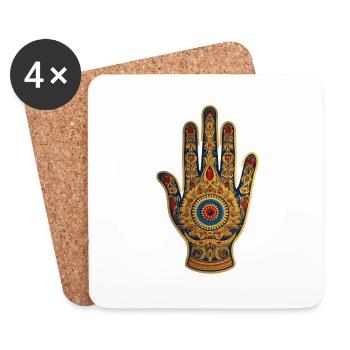 Hand of Fatima 1 - Coasters (set of 4) - white - Front