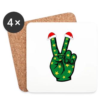 Symbole de la paix de Noël - Dessous de verre (lot de 4) - blanc - Devant
