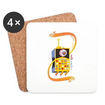 Exemple de calculatrice-Electrique - Dessous de verre (lot de 4) - blanc - Devant