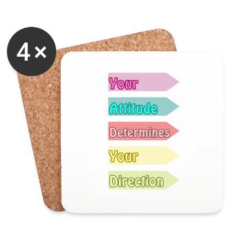 Your Attitude Determines Your Direction - Coasters (set of 4) - white - Front