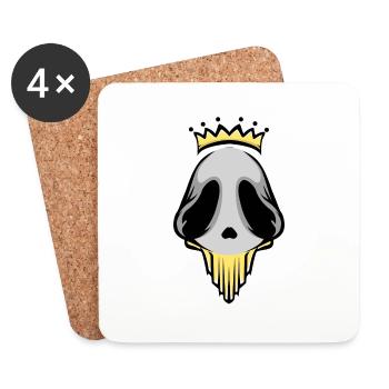 Alienkönig Logo - Untersetzer (4er-Set) - Weiß - Vorne