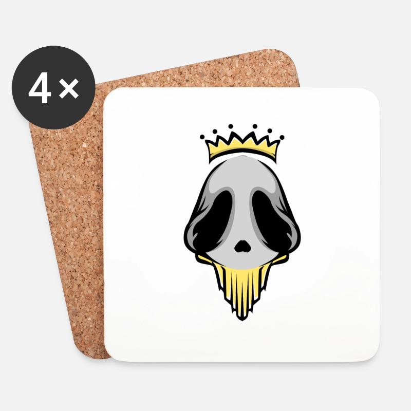 Alienkönig Logo - Untersetzer (4er-Set) - Weiß
