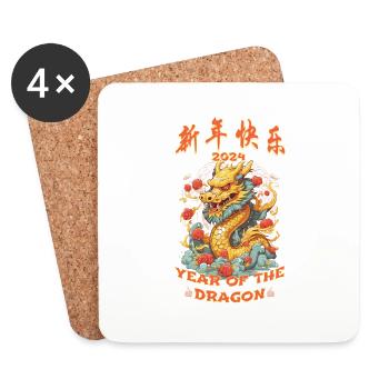 Year Of The Dragon Happy Chinese New Year 2024 - Coasters (set of 4) - white - Front