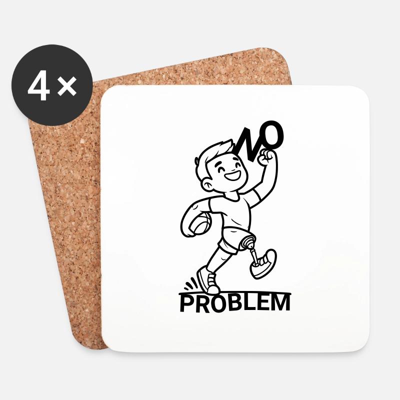 Leg prosthesis ? No problem! - Coasters (set of 4) - white