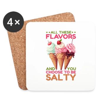 Toutes ces saveurs et vous choisissez d’être salé 16 - Dessous de verre (lot de 4) - blanc - Devant