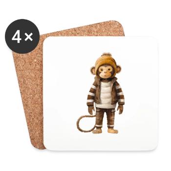 Cheeky Monkey Playful Tee - Coasters (set of 4) - white - Front