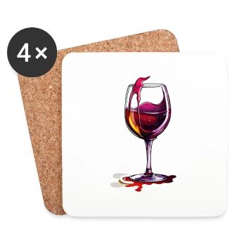 Wine / Grapes / Alcohol / Drink / Enjoy - Coasters (set of 4) - white - Front