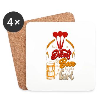 I'm a Darts Beer kinda Girl - Coasters (set of 4) - white - Front
