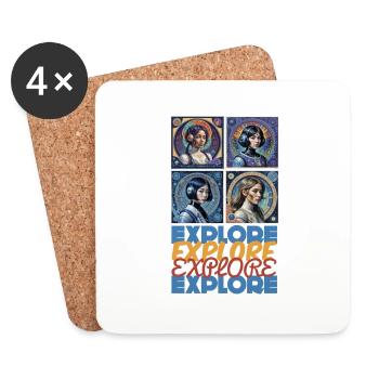 Explorez au-delà des limites - Dessous de verre (lot de 4) - blanc - Devant