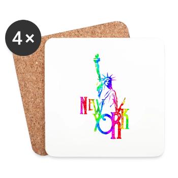 New York, USA, Amerika, Reisen, Touristenstadt - Untersetzer (4er-Set) - Weiß - Vorne