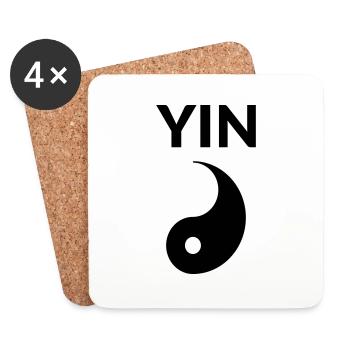 Yin Yang Symbol Paare Partnerlook Karneval Paar - Untersetzer (4er-Set) - Weiß - Vorne