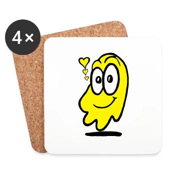 Love Ghost Yellow - Coasters (set of 4) - white - Front