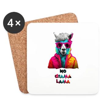 No drama lama / your Alpaka - Untersetzer (4er-Set) - Weiß - Vorne
