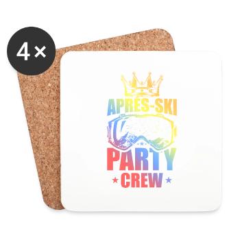 Après Ski Party Crew Saying Colorful - Coasters (set of 4) - white - Front