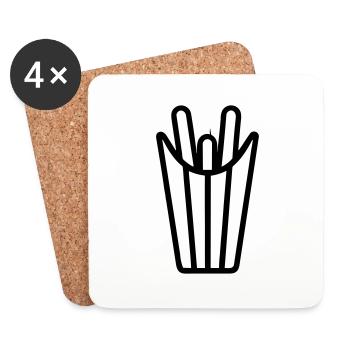 cornet de frites - Dessous de verre (lot de 4) - blanc - Devant