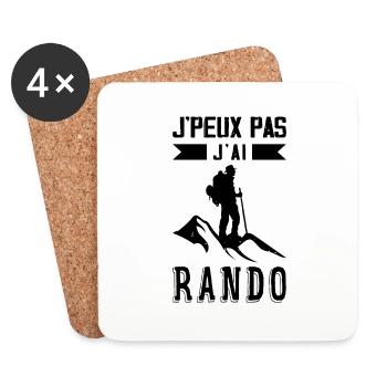 Je Peux Pas J'ai Rando - Dessous de verre (lot de 4) - blanc - Devant
