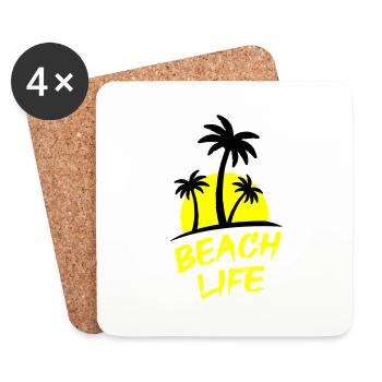 La vie à la plage - Dessous de verre (lot de 4) - blanc - Devant