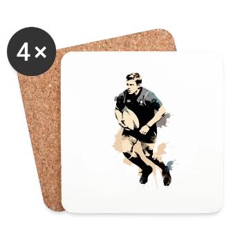 Nico the rugby player - Coasters (set of 4) - white - Front