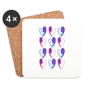 Imprimé numéro6. - Dessous de verre (lot de 4) - blanc - Devant