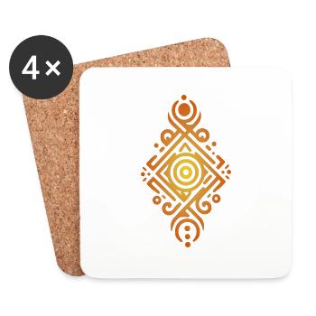 Tribal - Dessous de verre (lot de 4) - blanc - Devant