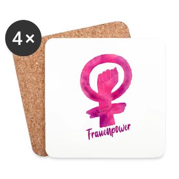 Frauenpower - Weiblichkeit weiblich Zeichen - Untersetzer (4er-Set) - Weiß - Vorne