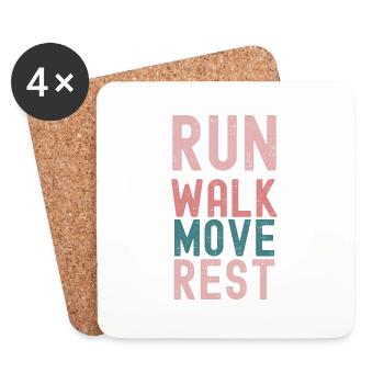 Motivation Sport - Run, Walk, Move, Rest - Coasters (set of 4) - white - Front