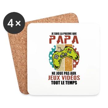 Proof that Dad doesn't play video games - Coasters (set of 4) - white - Front