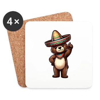 Cinco de Mayo Bär Feier Design - Untersetzer (4er-Set) - Weiß - Vorne
