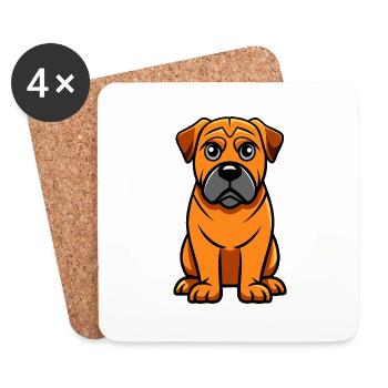 Protective Bullmastiff Digital Art - Coasters (set of 4) - white - Front