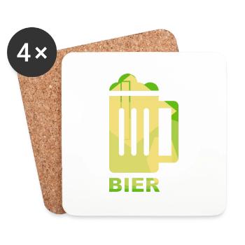 Bier - Untersetzer (4er-Set) - Weiß - Vorne