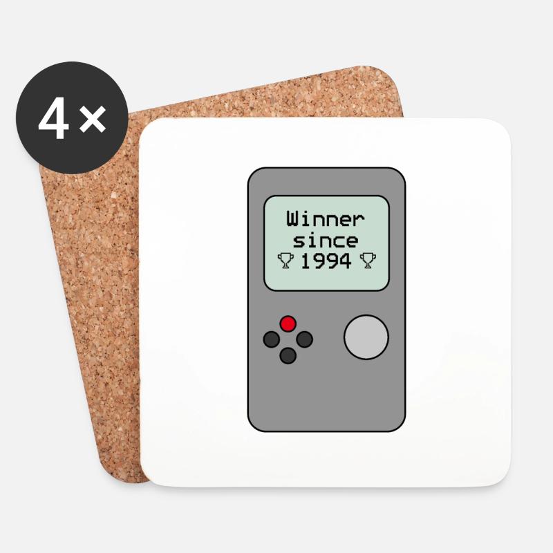 Winner since 1994 - retro Design - Untersetzer (4er-Set) - Weiß