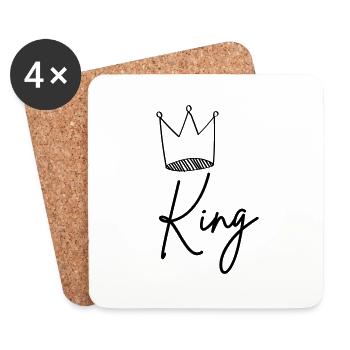 king - Untersetzer (4er-Set) - Weiß - Vorne