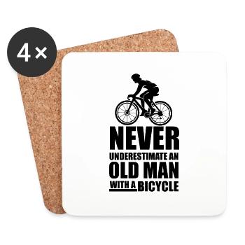 Funny Bicycle Saying - Coasters (set of 4) - white - Front