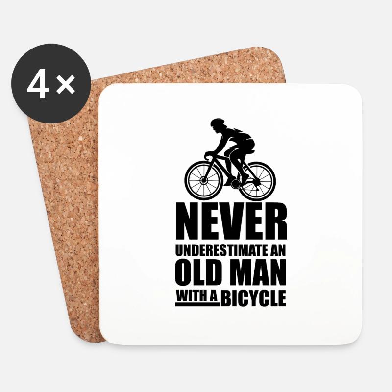 Lustiger Fahrrad Spruch - Untersetzer (4er-Set) - Weiß