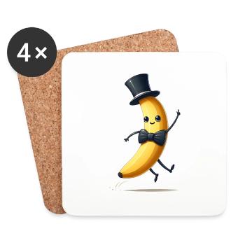 Monsieur Banane - Dessous de verre (lot de 4) - blanc - Devant