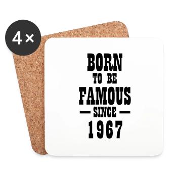 Born to be famous since 1967 - Untersetzer (4er-Set) - Weiß - Vorne