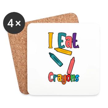 I Eat Crayons 2 - Coasters (set of 4) - white - Front