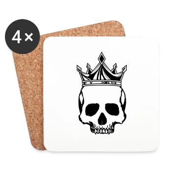 Couronne du roi du crâne - Dessous de verre (lot de 4) - blanc - Devant