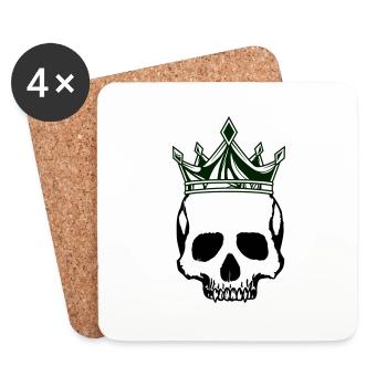 Couronne du roi du crâne - Dessous de verre (lot de 4) - blanc - Devant